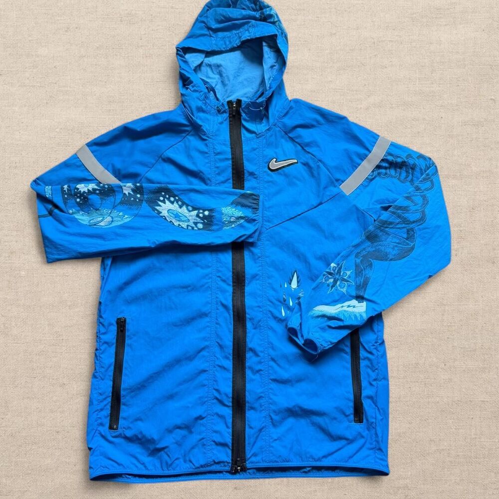Nike Wild Run Tokyo Dragon Windrunner Jacket Mens Size M Blue Chinese Graphic